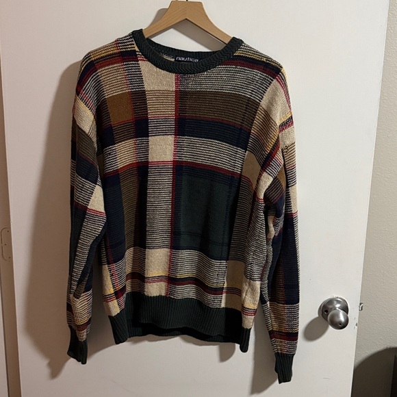 Nautica Multicolor Plaid Knit Sweater - Picture 1 of 3